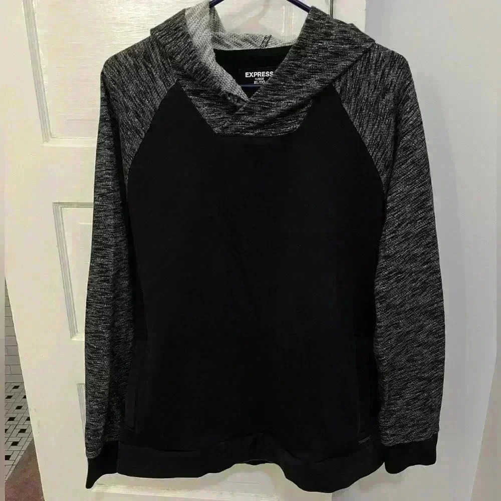Express brand, gray and‎ black pullover hoodie